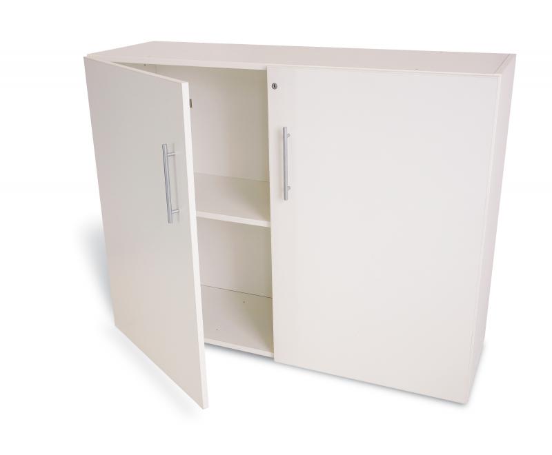 White lockable store cabinet