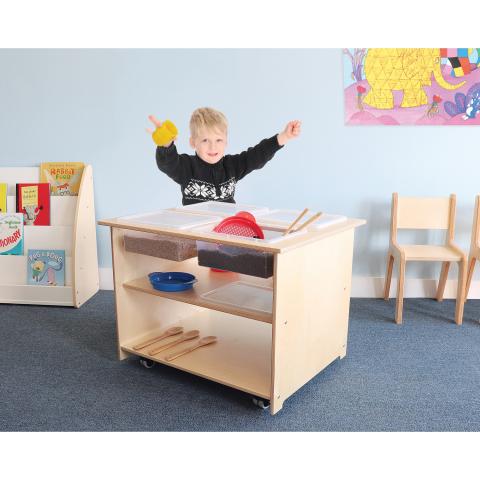 WB1775 - Mobile Sensory Table With Trays & Lids