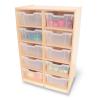 WB1671 - 10 Cubby Mobile Tray Storage Cabinet